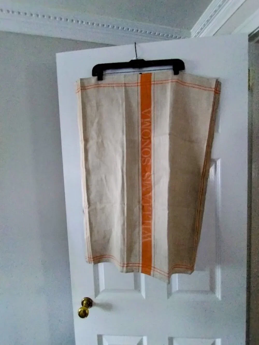 VTG New Williams Sonoma Jacquard Towel 100% Linen Old Production 31” x 24”